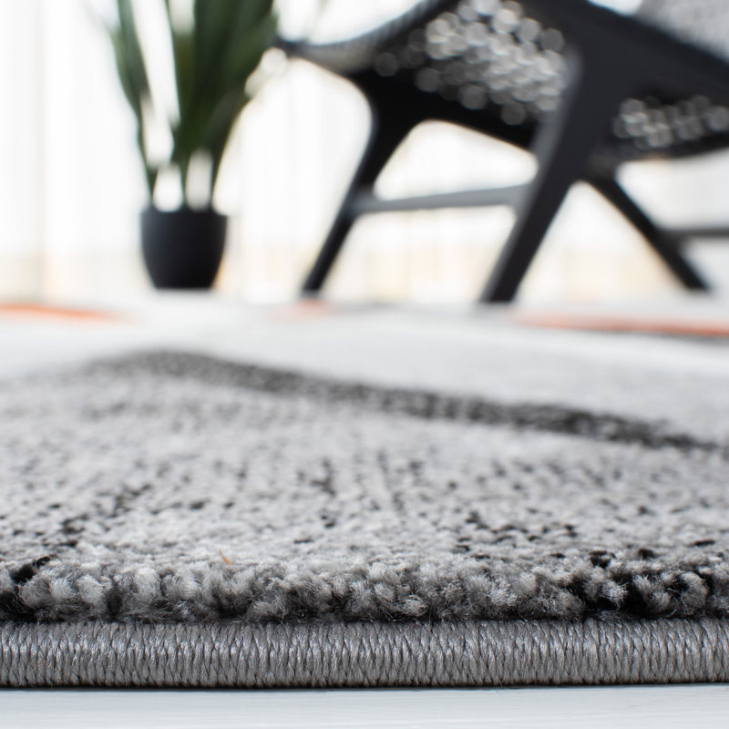 Orren Ellis Topton Abstract Gray/Orange Area Rug & Reviews Wayfair